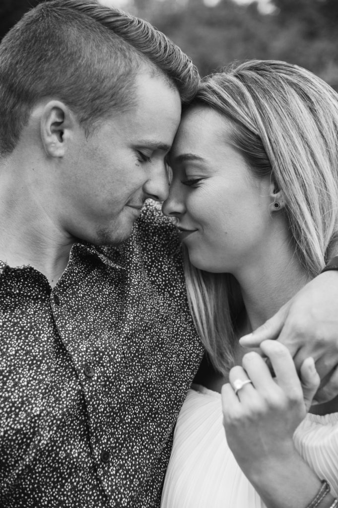 romantic black and white engagement pictures