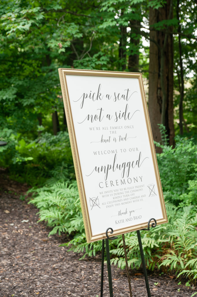 wedding ceremony seating sign outside