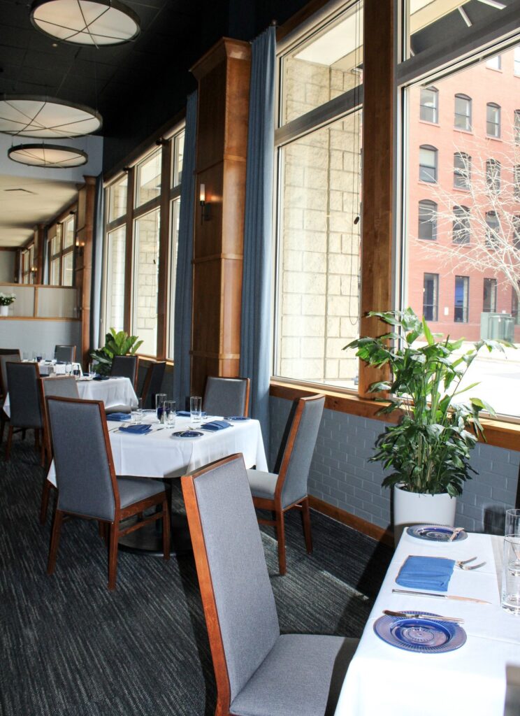 interior dining room of Leo's Seafood Restaurant and Bar in downtown Grand Rapids