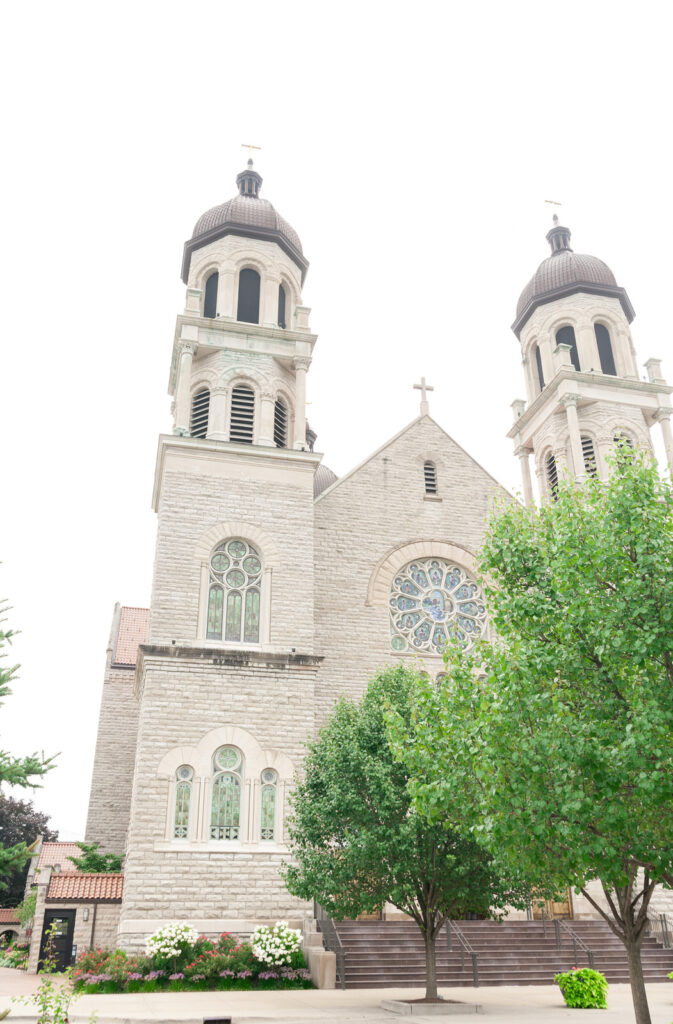 exterior of Basilica of St. Adalbert in downtown Grand Rapids