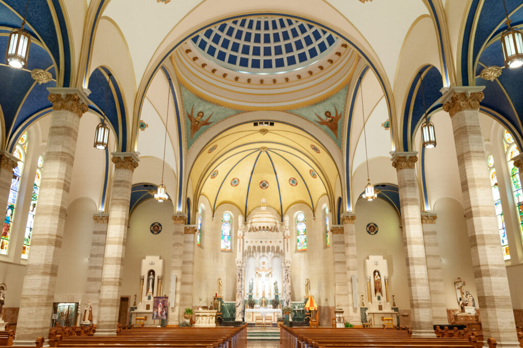 ceilings and altar of Basilica of St. Adalbert in downtown Grand Rapids