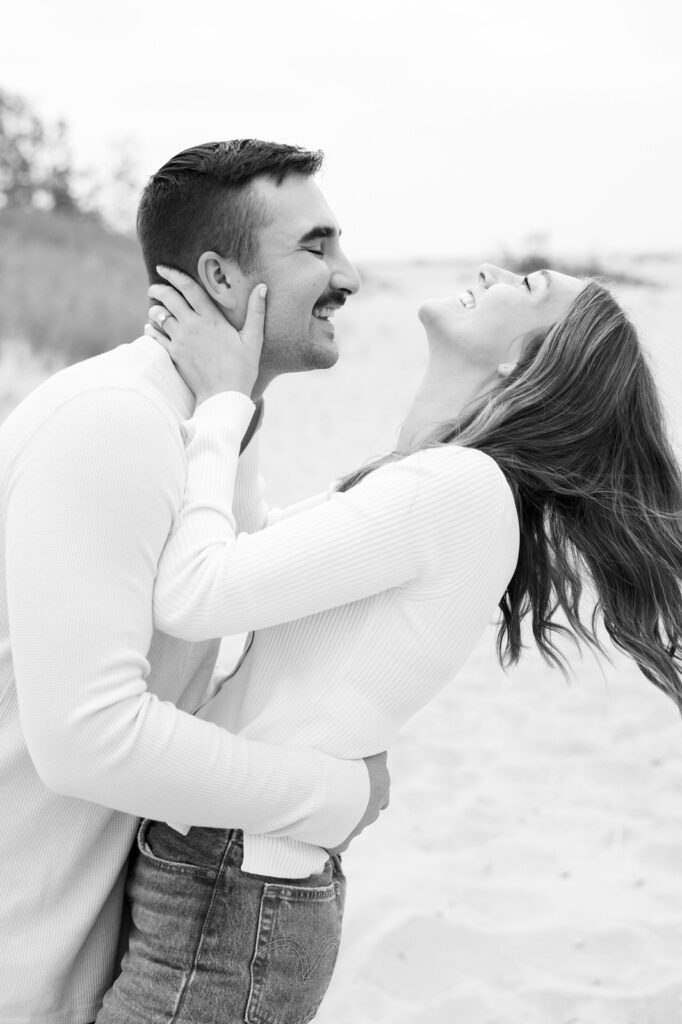 Late summer engagement session on Lake Michigan by Grand Rapids Wedding Photographer Kaitlyn Cole