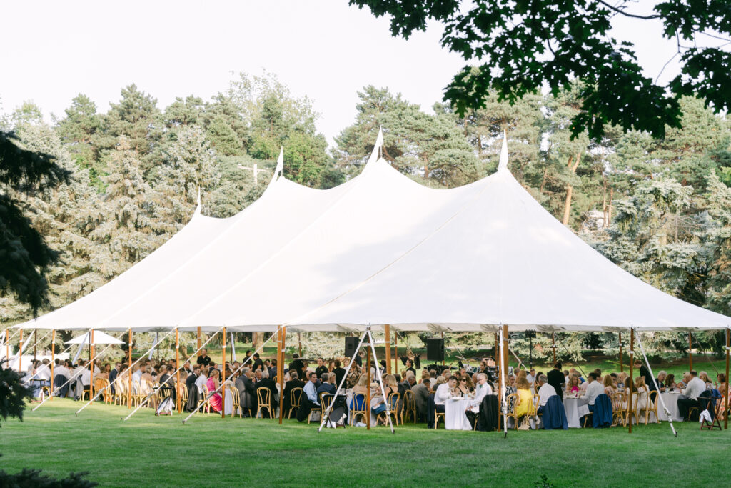 a sailcloth tented wedding at a private estate for a classic summer Holland wedding