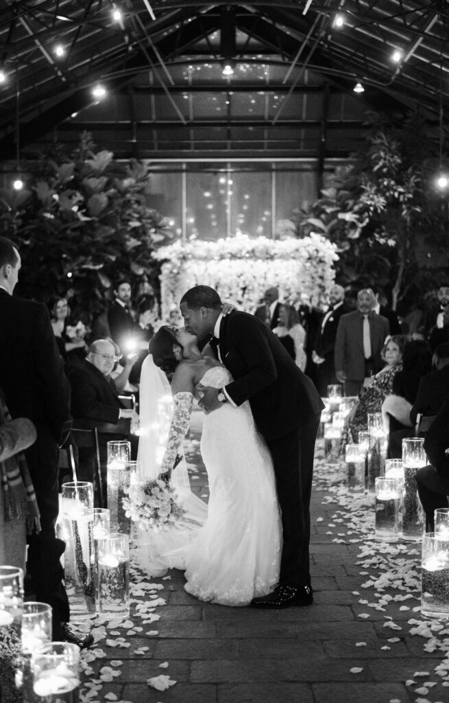 Romantic candlelit ceremony at Planterra wedding