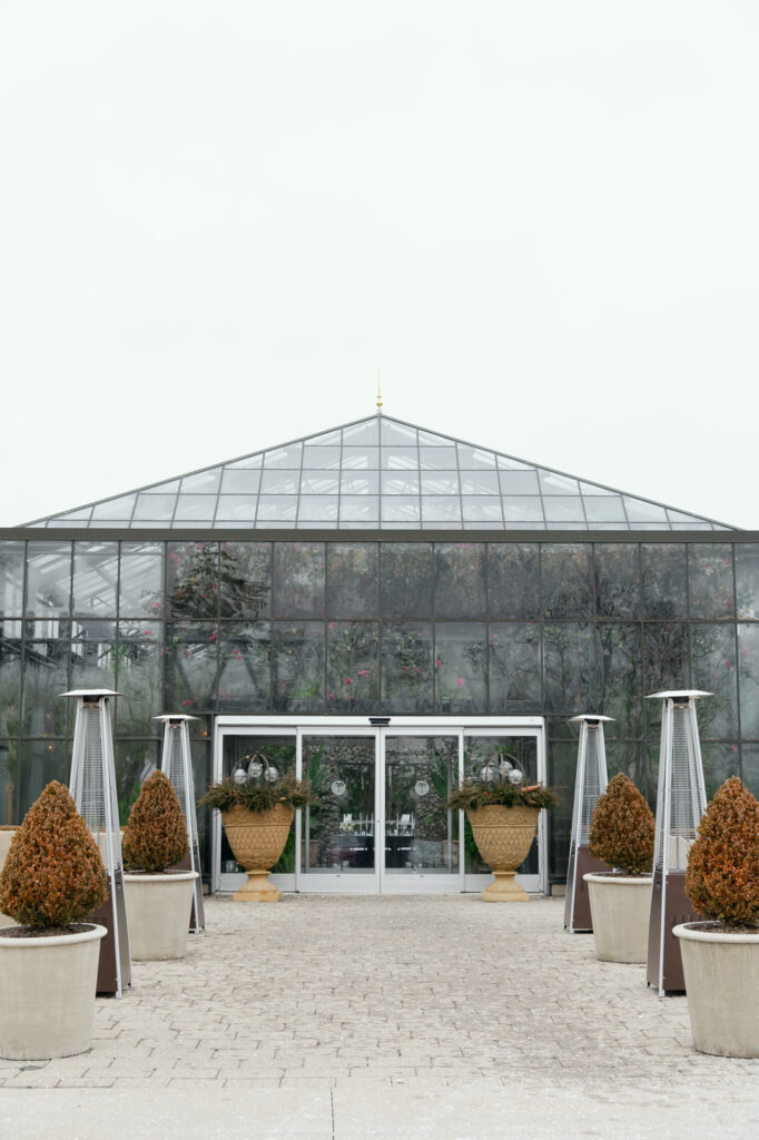 Planterra Conservatory wedding venue exterior in January