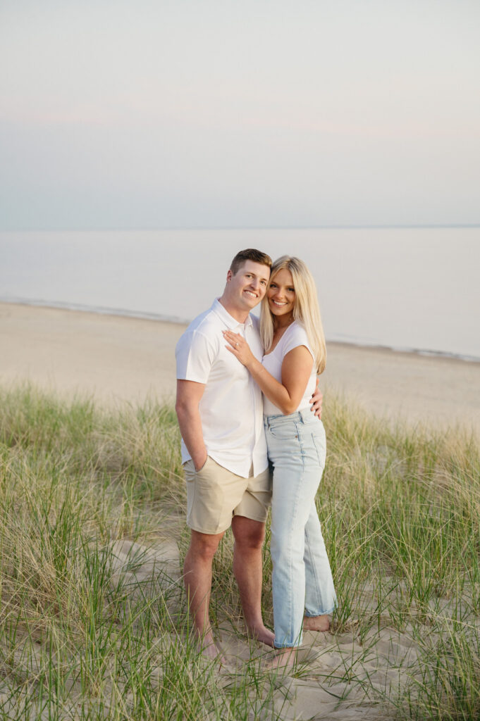 West Michigan engagement session at sunset